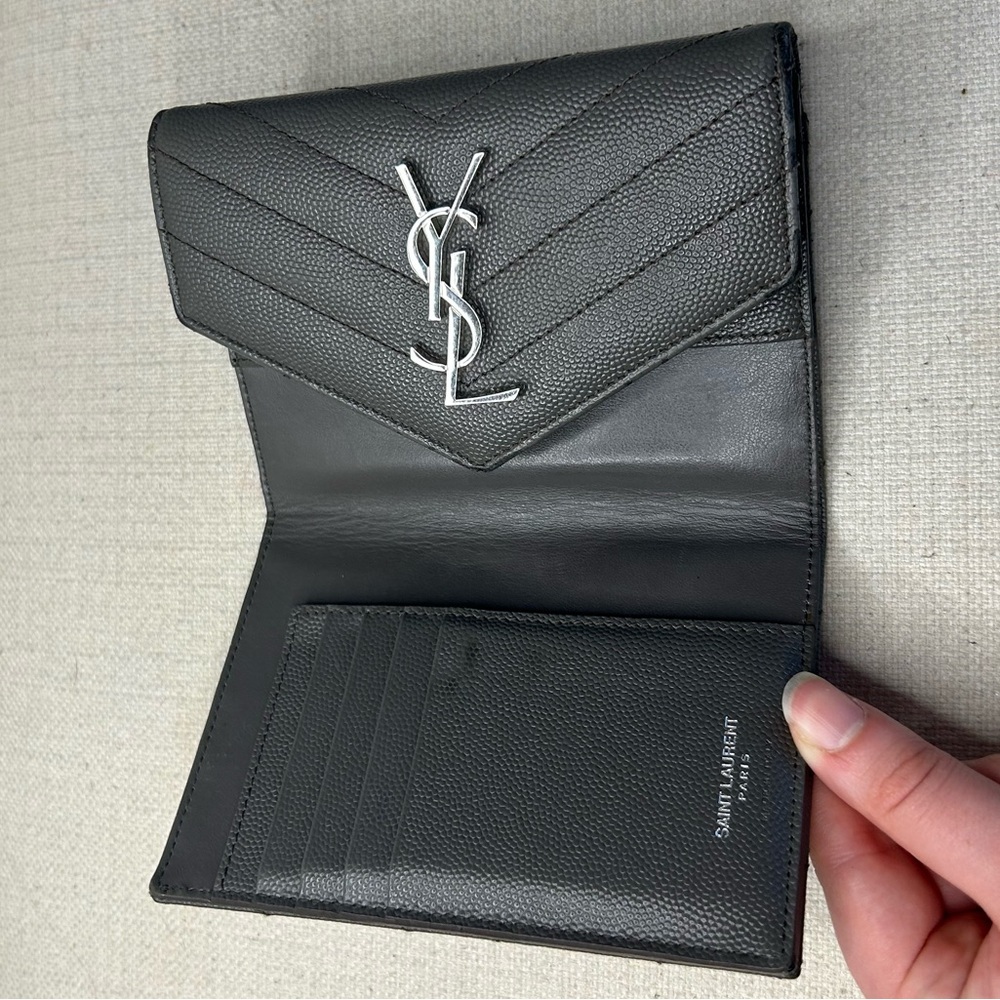 Gray Saint Laurent Compact Wallet - Picture 5 of 11
